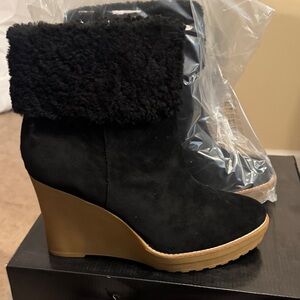Polo Ralph Lauren Black Wedge Ankle Boots